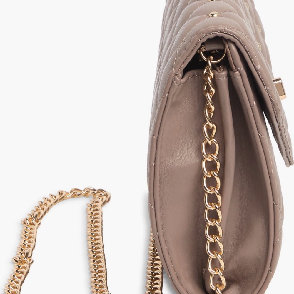 Badgley Mischka Quilted Shoulder Bag in Burgundy/gold studs and crossbody NWT - Picture 7 of 7